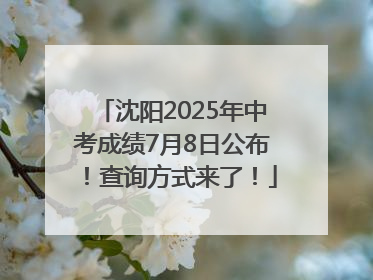 沈阳2025年中考成绩7月8日公布！查询方式来了！