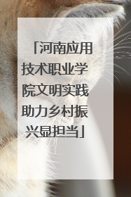 河南应用技术职业学院文明实践助力乡村振兴显担当