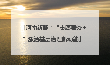 河南新野：“志愿服务＋”激活基层治理新动能