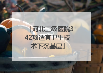 河北三级医院342项适宜卫生技术下沉基层