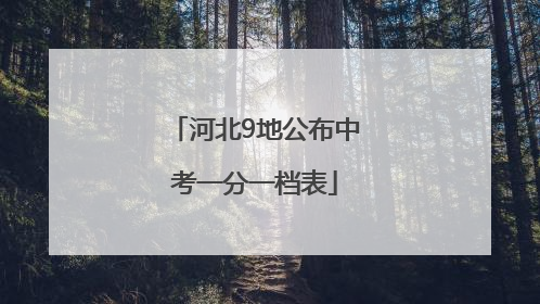 河北9地公布中考一分一档表