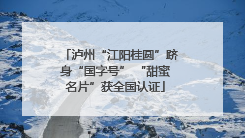 泸州“江阳桂圆”跻身“国字号” “甜蜜名片”获全国认证