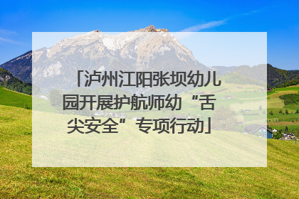泸州江阳张坝幼儿园开展护航师幼“舌尖安全”专项行动