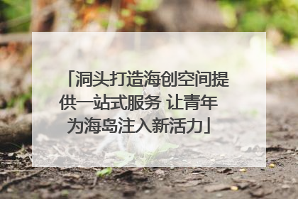 洞头打造海创空间提供一站式服务 让青年为海岛注入新活力