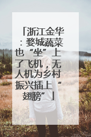 浙江金华：婺城蔬菜也“坐”上了飞机，无人机为乡村振兴插上“翅膀”