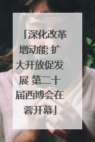 深化改革增动能 扩大开放促发展 第二十届西博会在蓉开幕