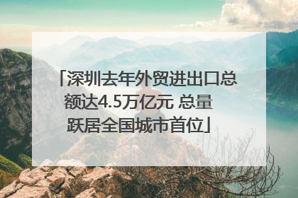 深圳去年外贸进出口总额达4.5万亿元 总量跃居全国城市首位