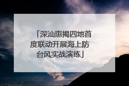 深汕惠揭四地首度联动开展海上防台风实战演练