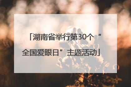 湖南省举行第30个“全国爱眼日”主题活动