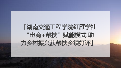 湖南交通工程学院红雁学社“电商+帮扶”赋能模式 助力乡村振兴获帮扶乡镇好评