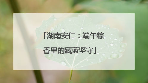 湖南安仁：端午粽香里的藏蓝坚守