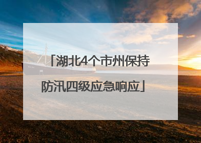 湖北4个市州保持防汛四级应急响应