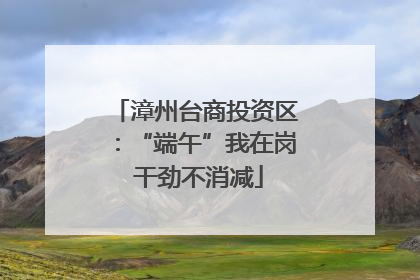 漳州台商投资区：“端午”我在岗 干劲不消减
