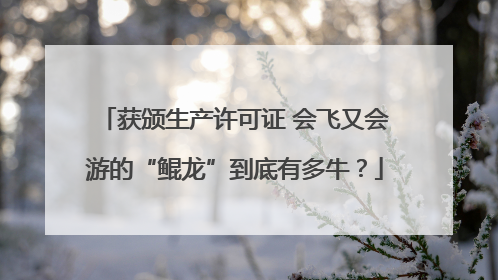 获颁生产许可证 会飞又会游的“鲲龙”到底有多牛？