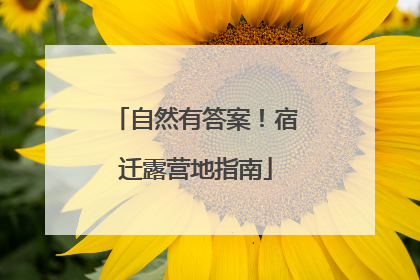 自然有答案！宿迁露营地指南