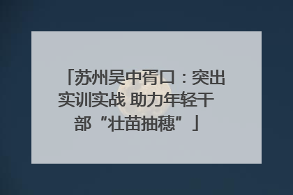 苏州吴中胥口：突出实训实战 助力年轻干部“壮苗抽穗”