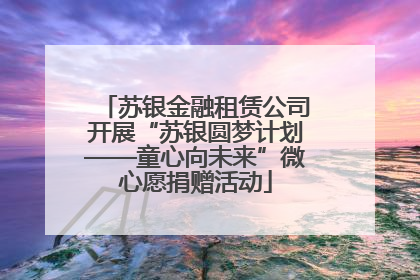 苏银金融租赁公司开展“苏银圆梦计划——童心向未来”微心愿捐赠活动
