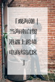 观海潮｜当海南自贸港遇上跨境电商综试区