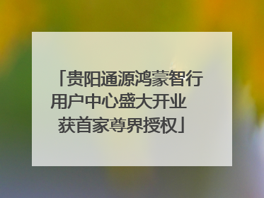 贵阳通源鸿蒙智行用户中心盛大开业 获首家尊界授权
