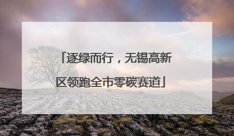 逐绿而行，无锡高新区领跑全市零碳赛道