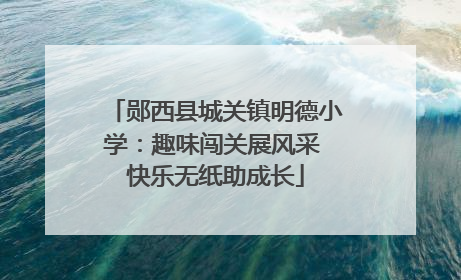 郧西县城关镇明德小学：趣味闯关展风采 快乐无纸助成长