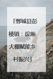鄄城县彭楼镇：设施大棚赋能乡村振兴