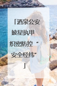酒泉公安披星执甲 织密防控“安全经纬”