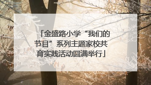 金盛路小学“我们的节目”系列主题家校共育实践活动圆满举行