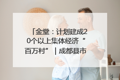金堂：计划建成20个以上集体经济“百万村”｜成都县市新城高质量发展