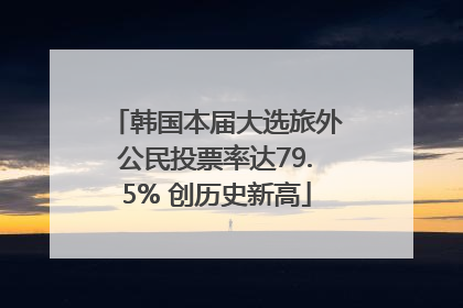 韩国本届大选旅外公民投票率达79.5% 创历史新高
