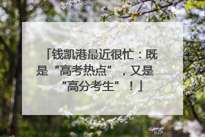 钱凯港最近很忙：既是“高考热点”，又是“高分考生”！