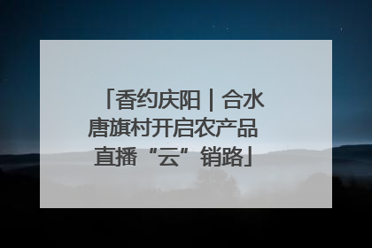 香约庆阳｜合水唐旗村开启农产品直播“云”销路
