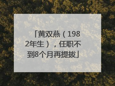 黄双燕（1982年生），任职不到8个月再提拔