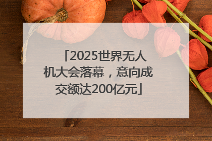 2025世界无人机大会落幕，意向成交额达200亿元