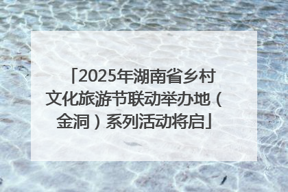 2025年湖南省乡村文化旅游节联动举办地（金洞）系列活动将启