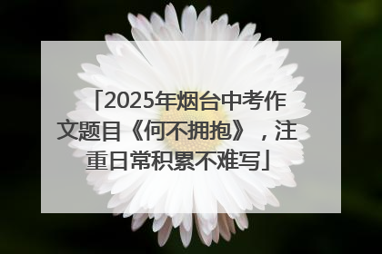 2025年烟台中考作文题目《何不拥抱》，注重日常积累不难写