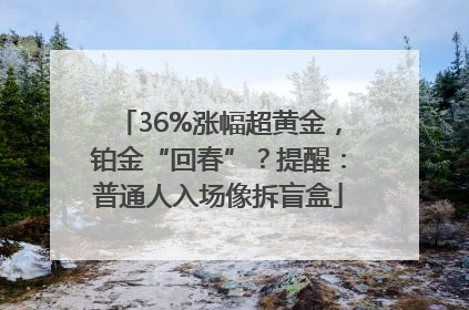 36%涨幅超黄金，铂金“回春”？提醒：普通人入场像拆盲盒